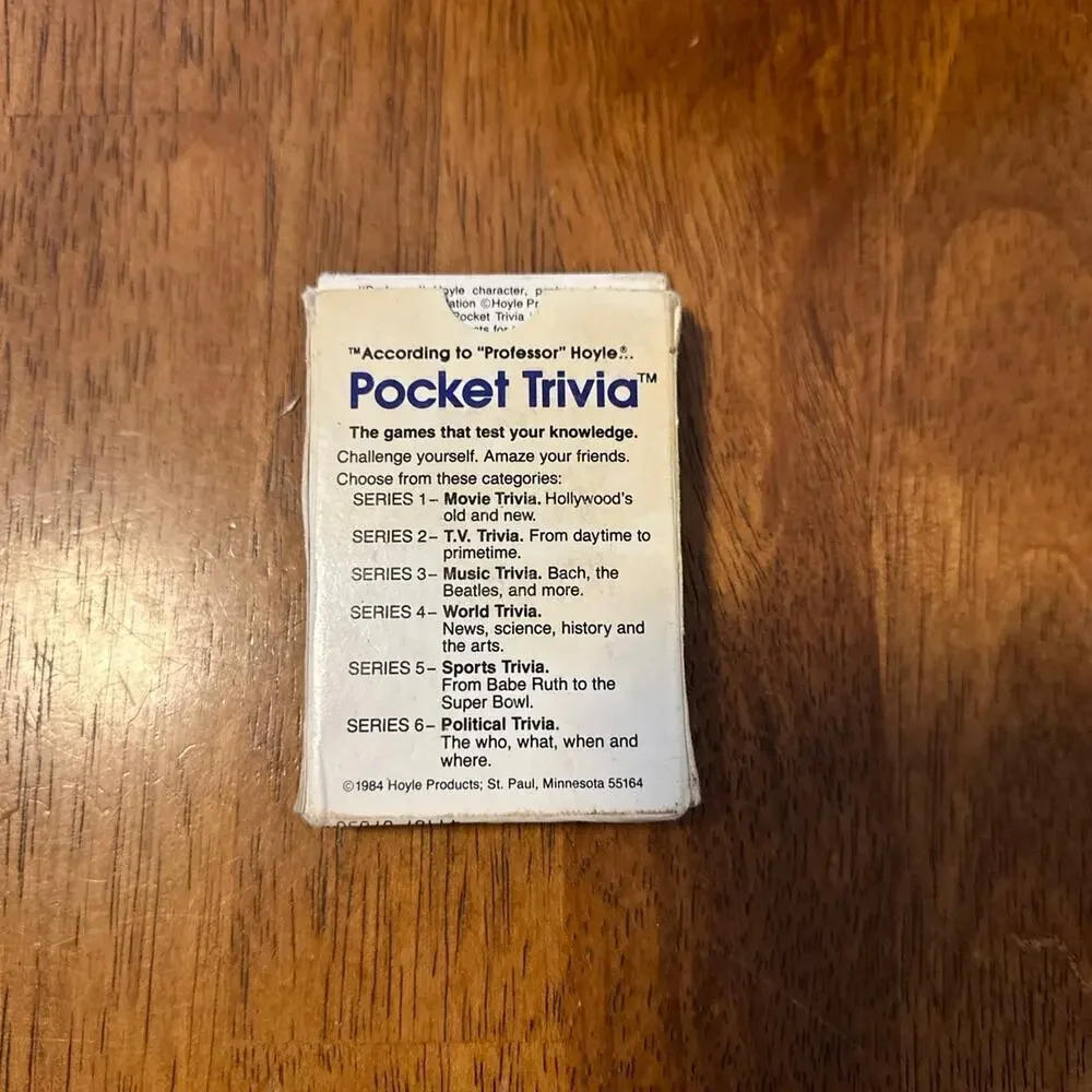 Vintage 1984 Movie Trivia Card Game